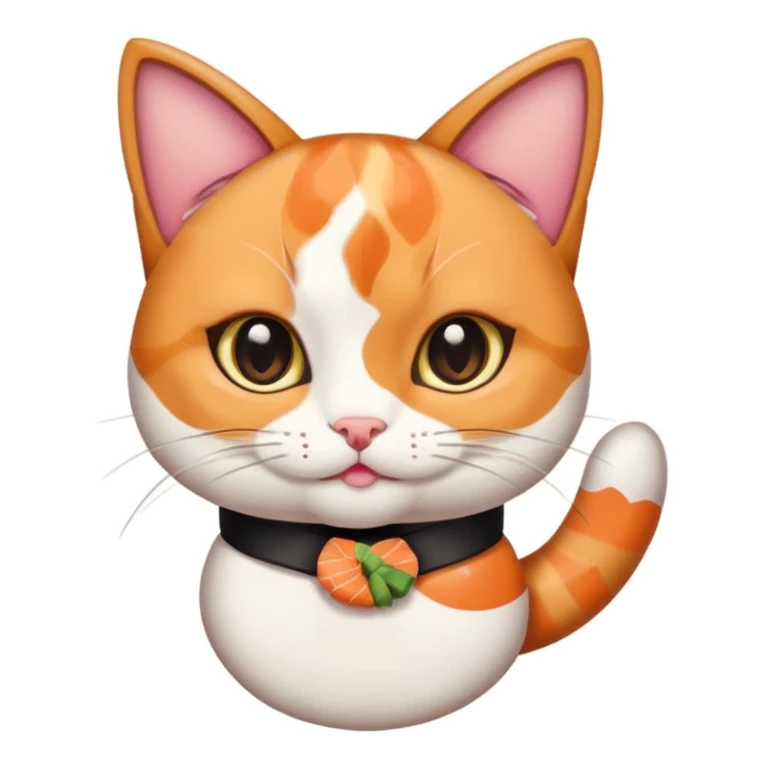 cute cat with a sushi bikini emoji