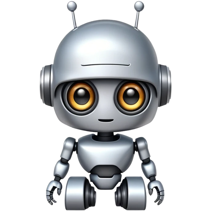 Cute adorable robot big eyes emoji