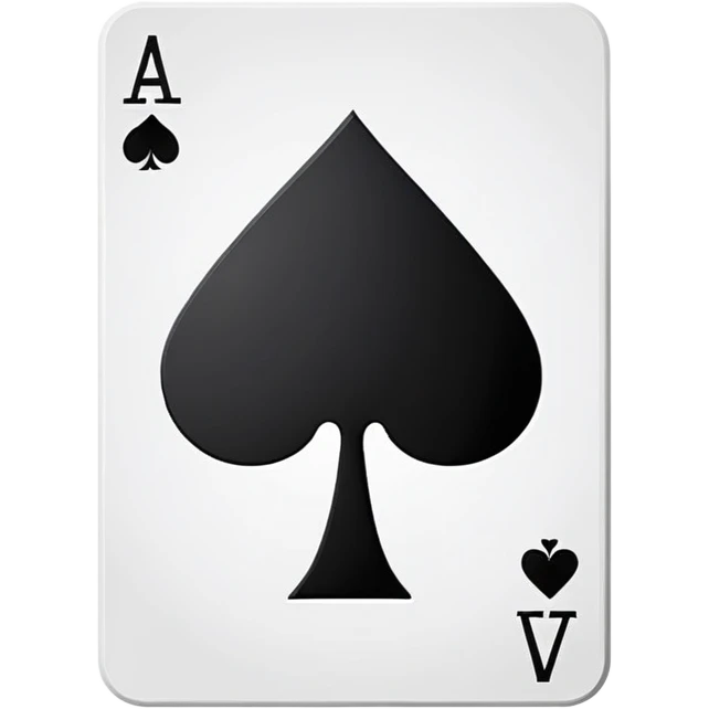 ace of spades playing card symbol, classic emoji style, simple emoji