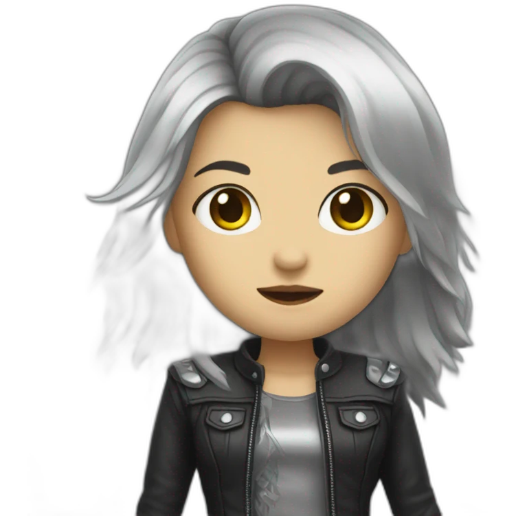 metal girl emoji