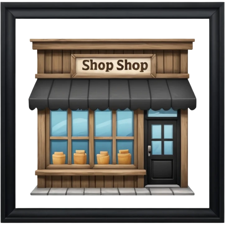 small shop, front facing emoji