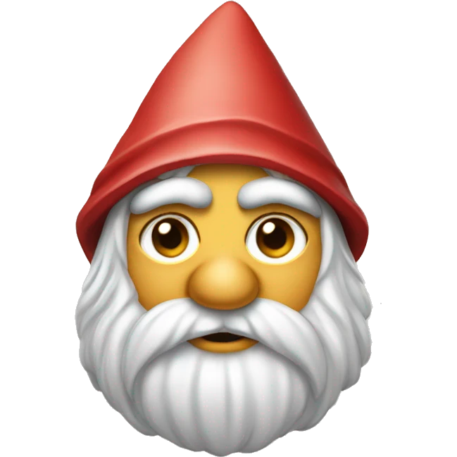 Gnome with long bird and triangulars in the eyes  emoji