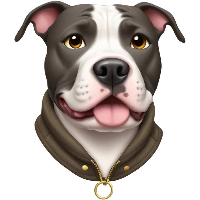 Pitbull with coat emoji