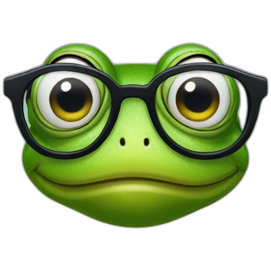 frog wearing glasses emoji