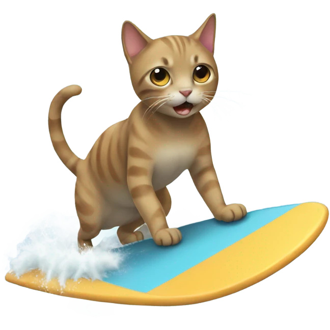Cat surfing emoji
