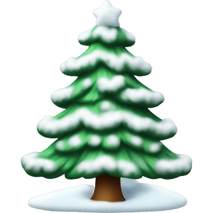 christmas tree with snow emoji