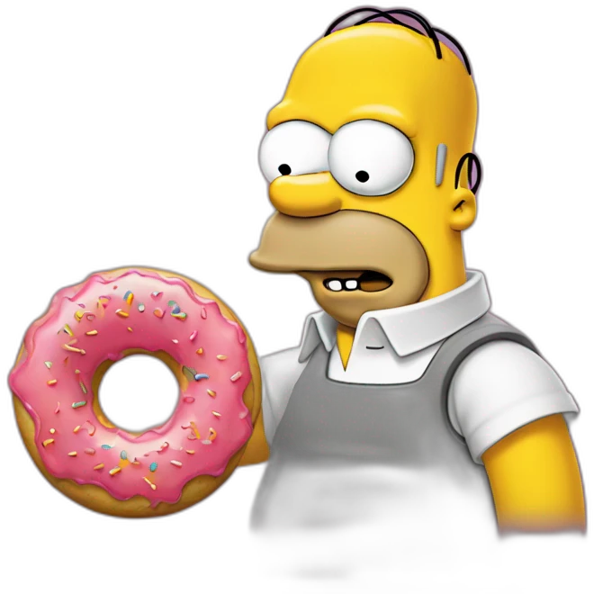 Homer simpson with a donut emoji