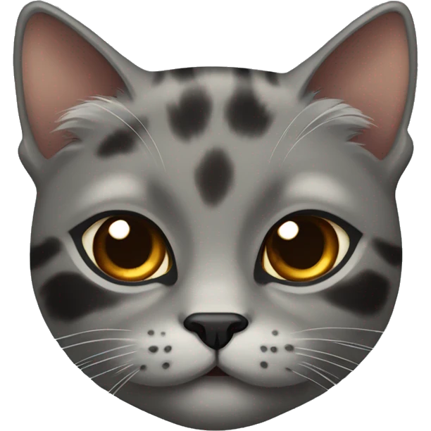 grey tortoiseshell cat face emoji