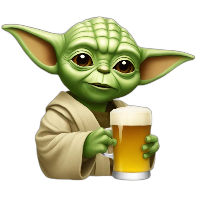 Yoda drink beer emoji