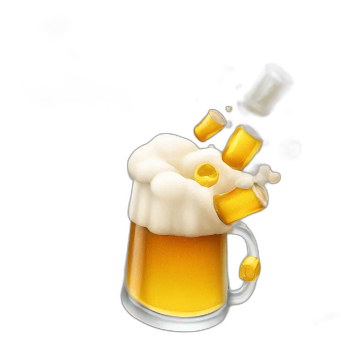 Case of beer flying emoji