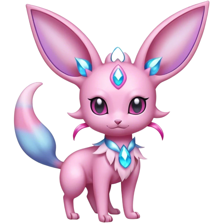 Shiny Cool Sparkly Cute Ethereal Espeon-Sylveon-Nidorino-Fakemon-hybrid-fusion- full body emoji