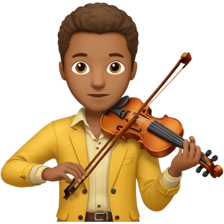 yellow-colored violinist black man  emoji