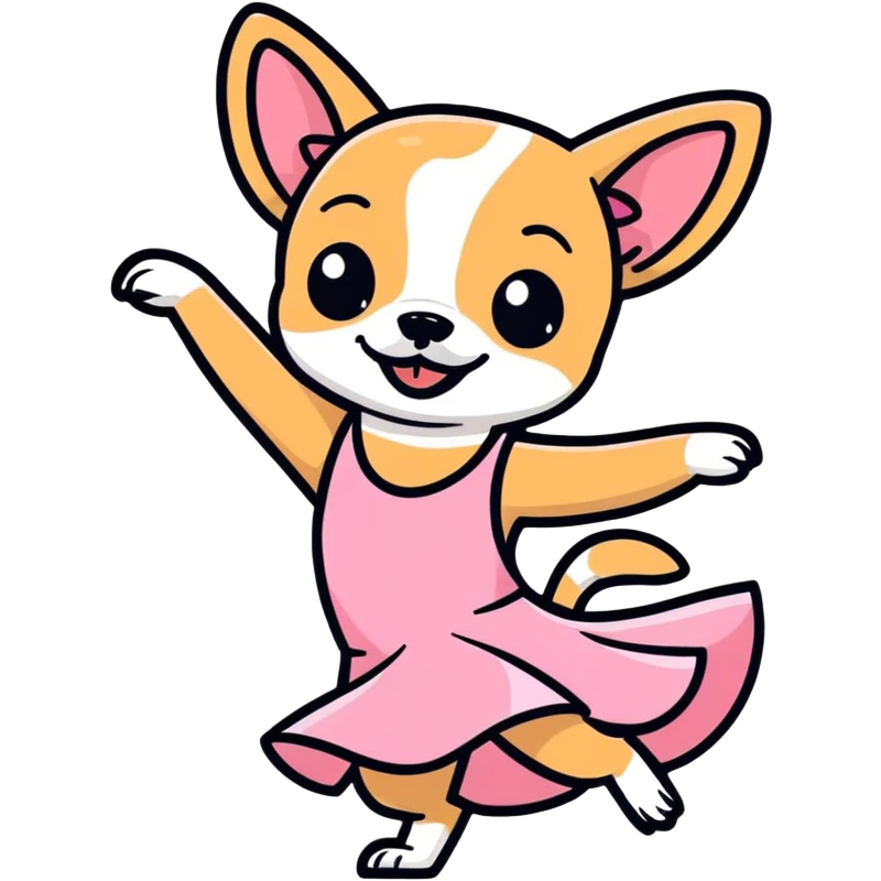 dancing chivuava in pink dress emoji
