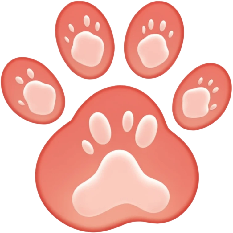a very light pale pastel red pawprint emoji