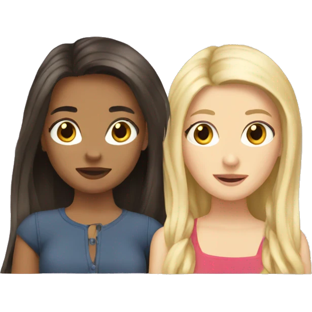 Blonde and brunette best friends emoji
