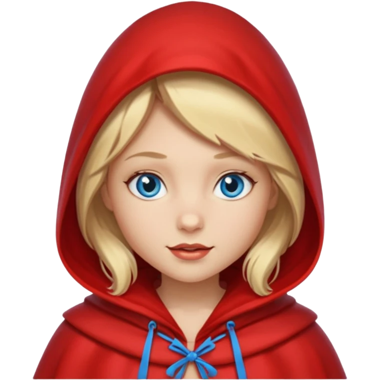 little red riding hood with blonde hair without fruit and with blue eyes emoji