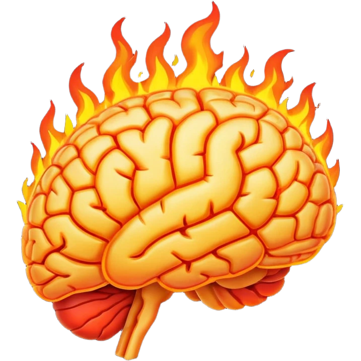 Fire brain emoji