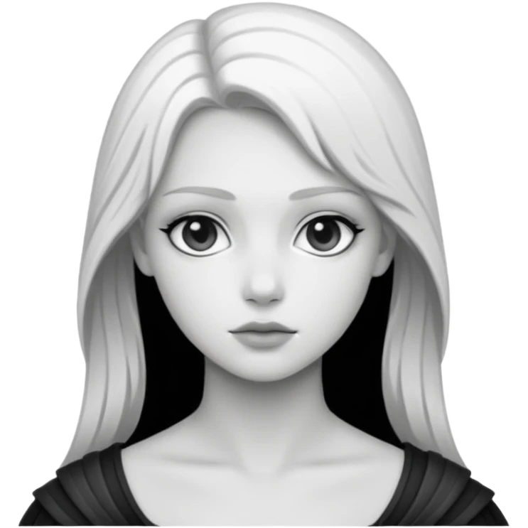 Aasimar dnd estilo blanco y negro dibujo emoji