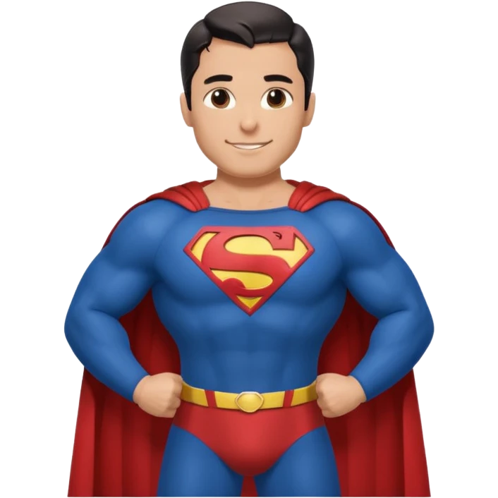 Superman standing with hands on hips emoji