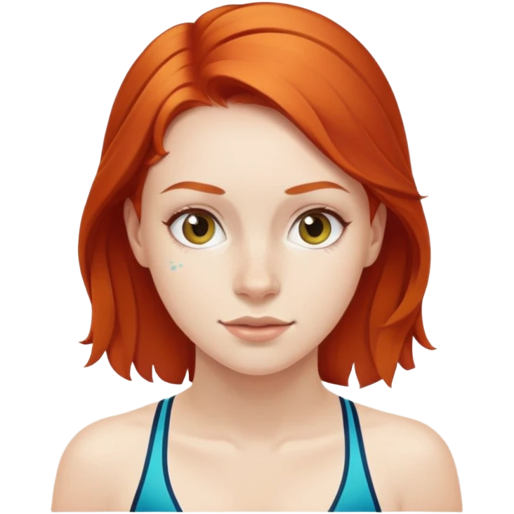 22-year-old redheaded girl athlete swimmer emoji