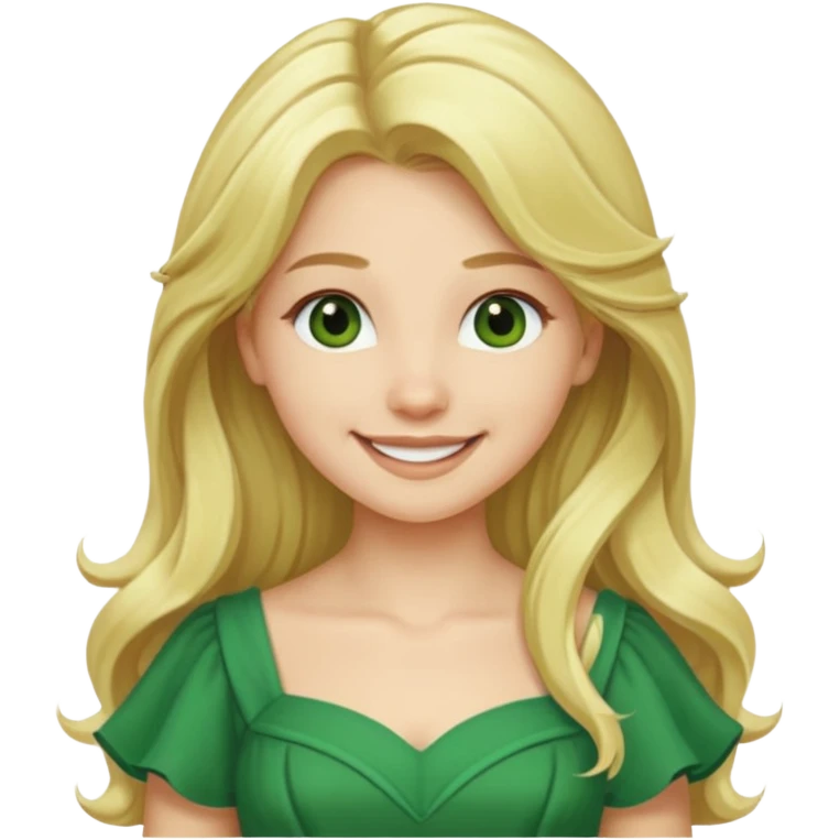 Ozma from the Wizard of Oz with long blonde hair, green outfit emoji
