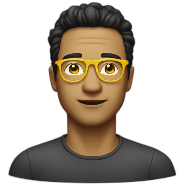 Man with yellow tinted glasses and black hair  emoji