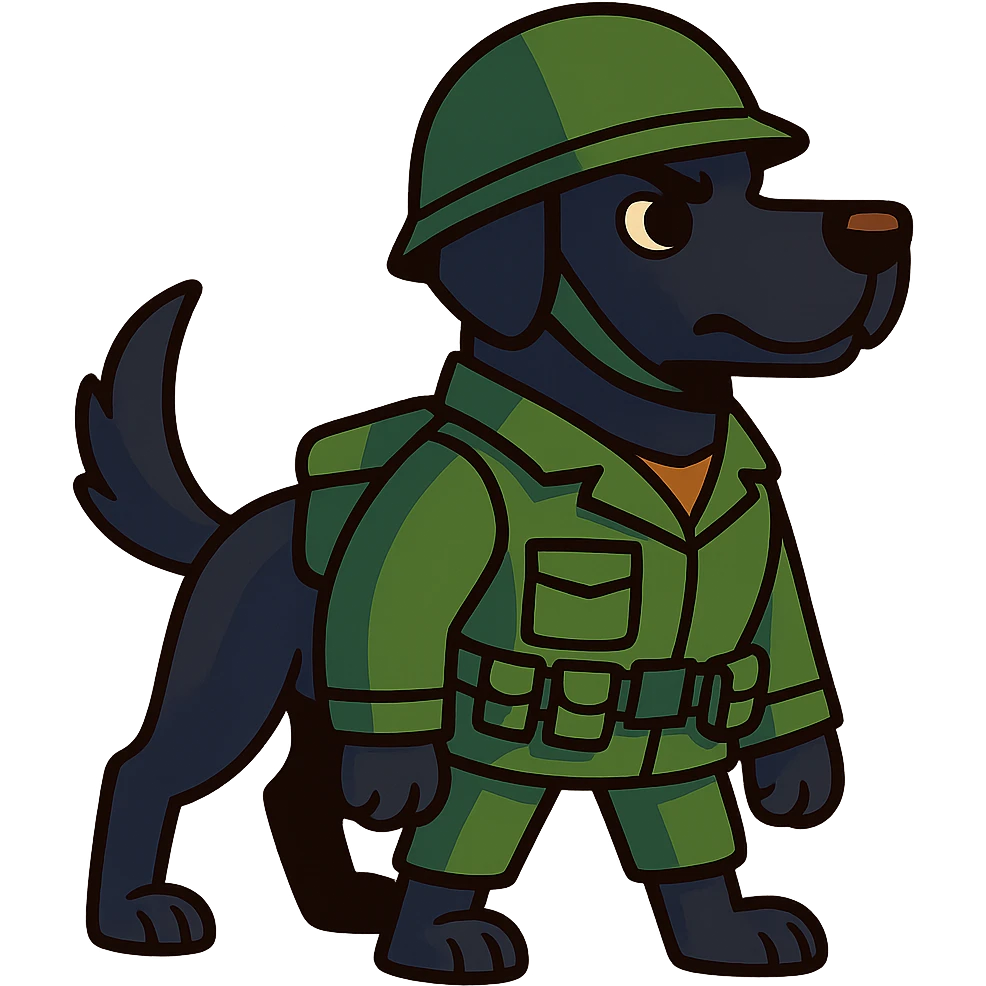 black soldier dog emoji