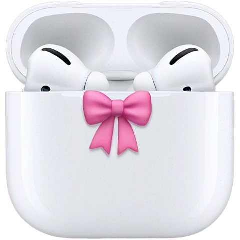 black airpods pro max with pink bow emoji