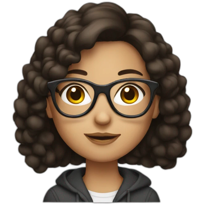 Brunette girl with glasses emoji