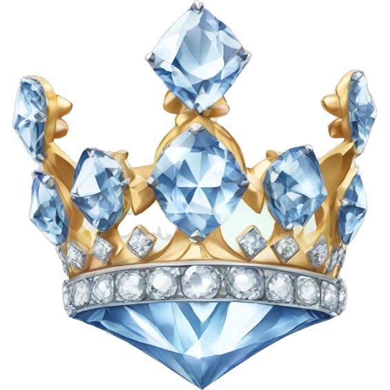 luxurious diamond with royal crown placed ontop emoji