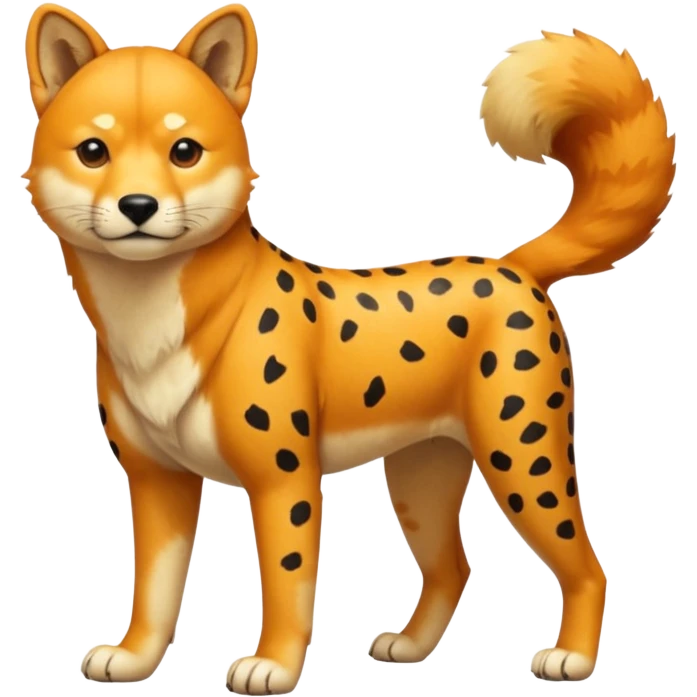 Dingo-Shiba-Inu-Leopard-Lion-hybrid-animal-creature, full body  emoji