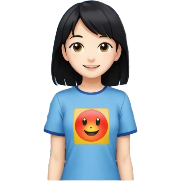 japanese anime store in modern style like in Akihabara with anime girl on a building emoji