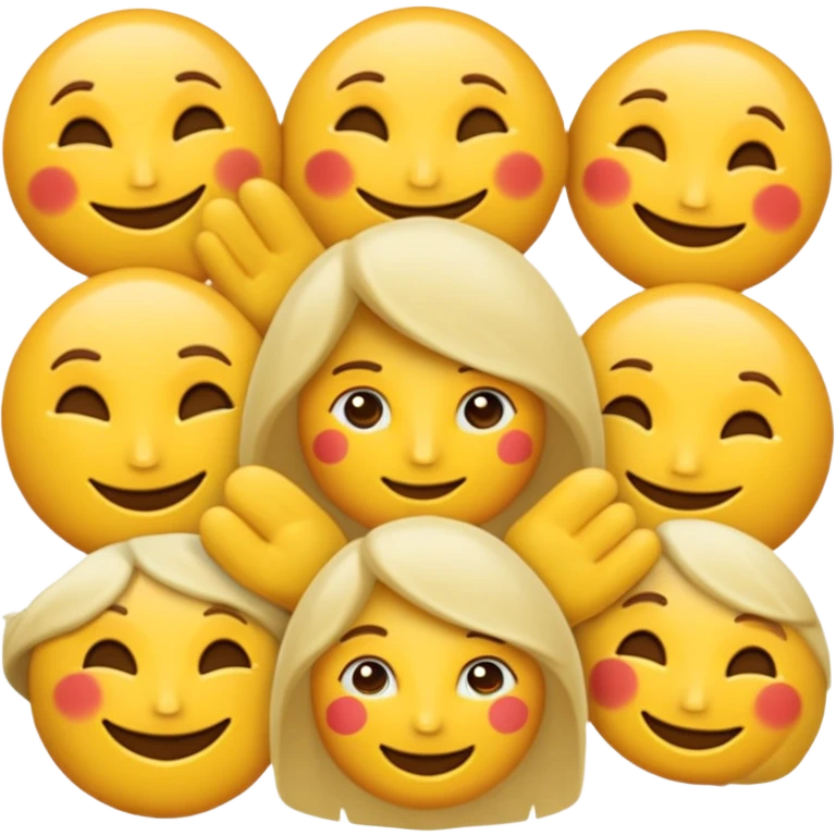 Сгенерируй мне пак картинок с прозрачным фоном в стиле iOS emoji для блога. Они должны отражать меня и мой блог. Я снимаю про косметику, макияжи, шучу, делаю укладки и обожаю уходовые банки. Эмодзи должны быть милые, смешные, предметы, лица и тд. Цвета бирюзовый и розовый emoji