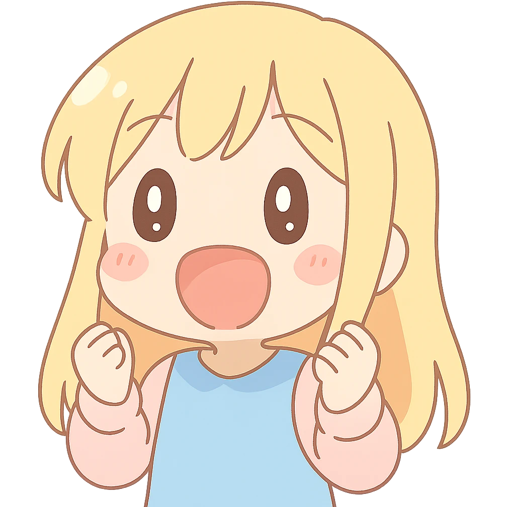 blonde girl screaming, anime style emoji