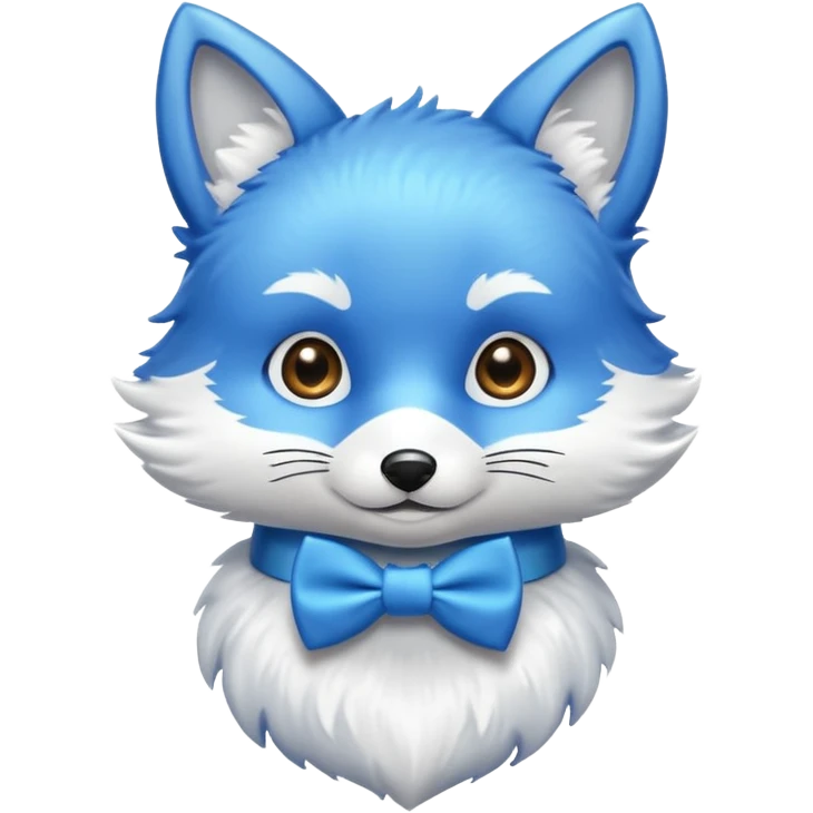 blue fox wearing bow ties emoji
