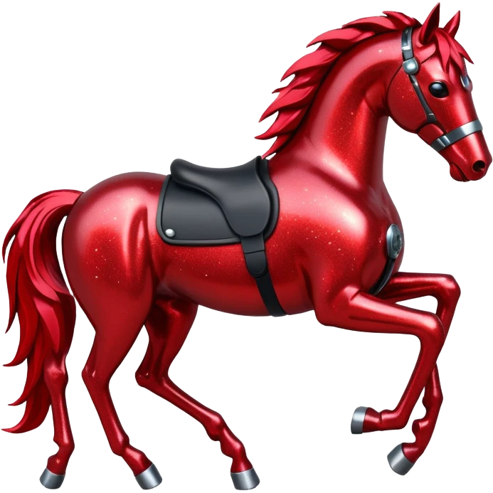 red glitter cyberpunk horse emoji