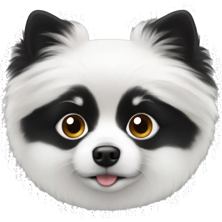 Pomeranian black and white  emoji