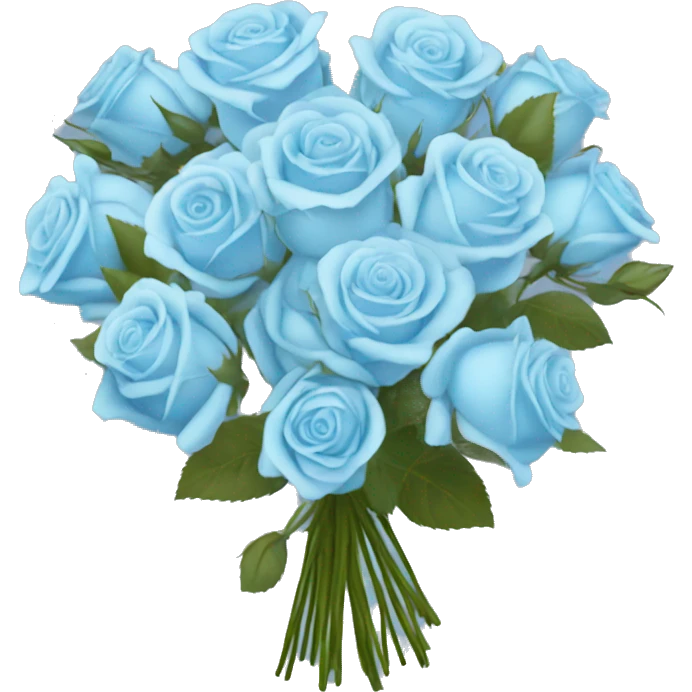 baby blue bouquet of roses emoji