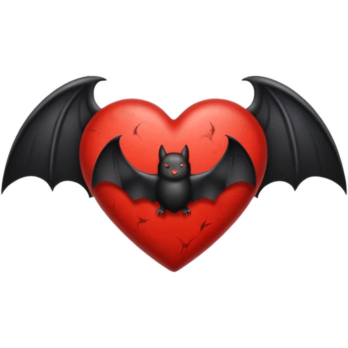 heart with black bat wings emoji