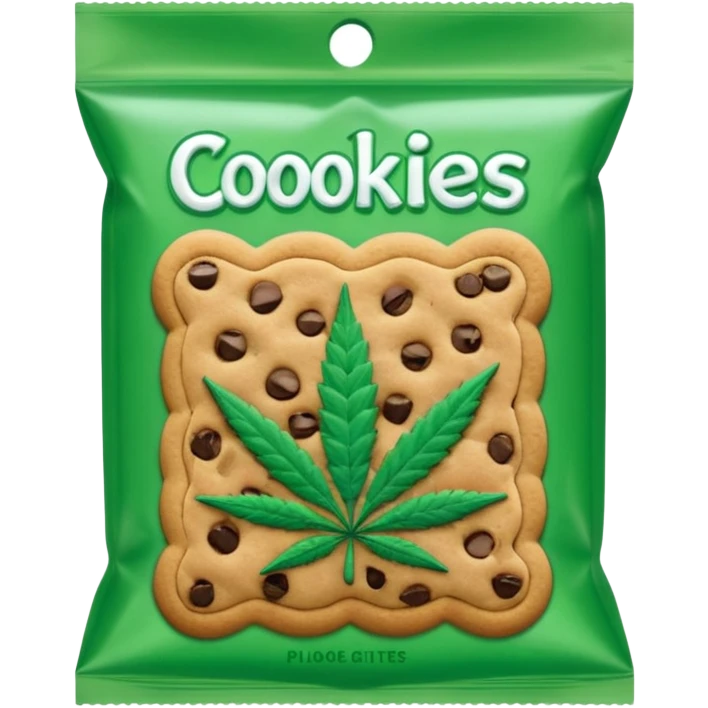 Weed pound baggie with the name cookies on it emoji