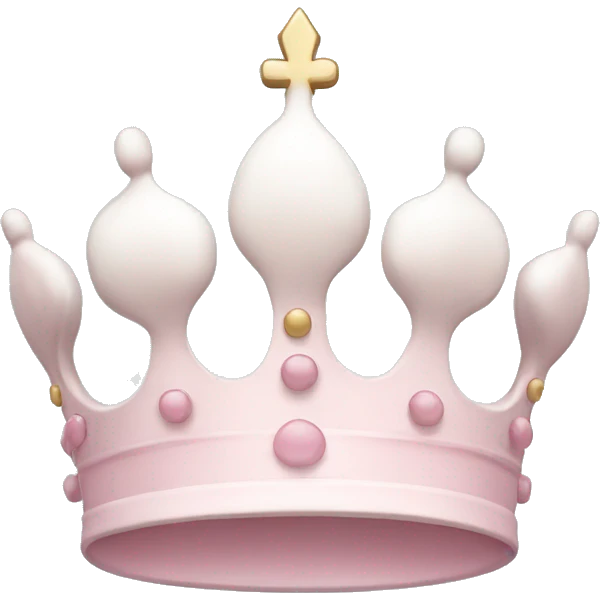 White and pastel pink crown emoji