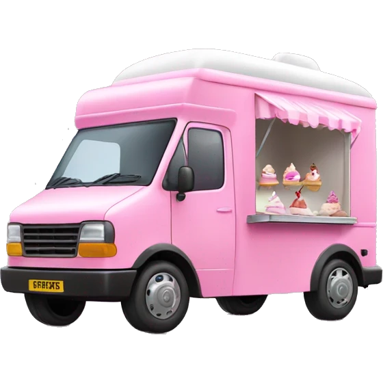 Flying Barbie ice cream van , pearl red emoji