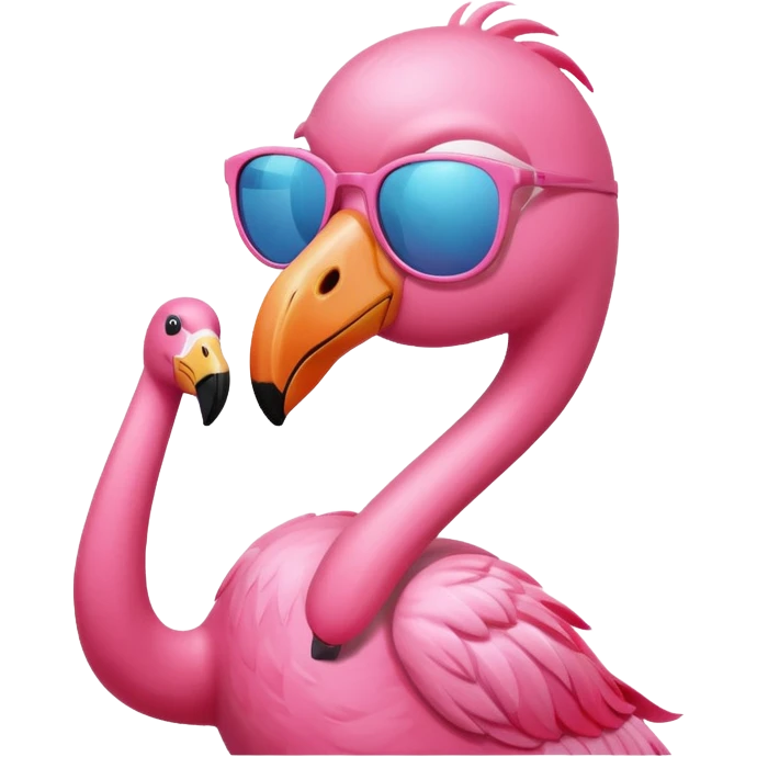 pink flamingo with stylish sunglasses emoji