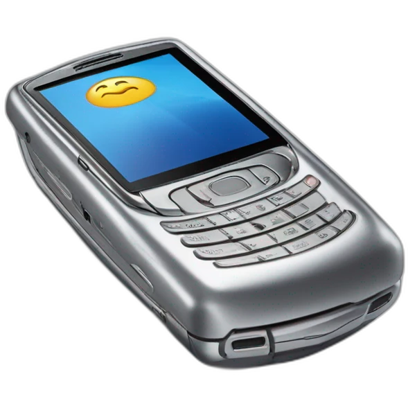 silver 2004 Motorola Razr V3 mobile device with the iconic clamshell design emoji