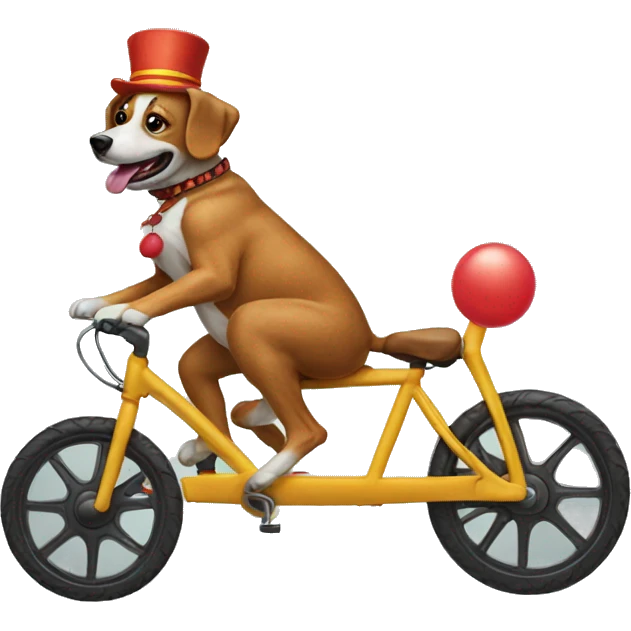 Dog riding a clown bike emoji