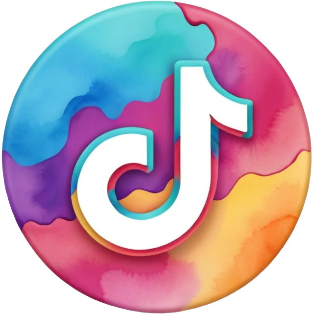 Realistic, watercolor, tiktok logo emoji