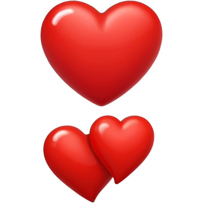small red heart next to big red heart emoji