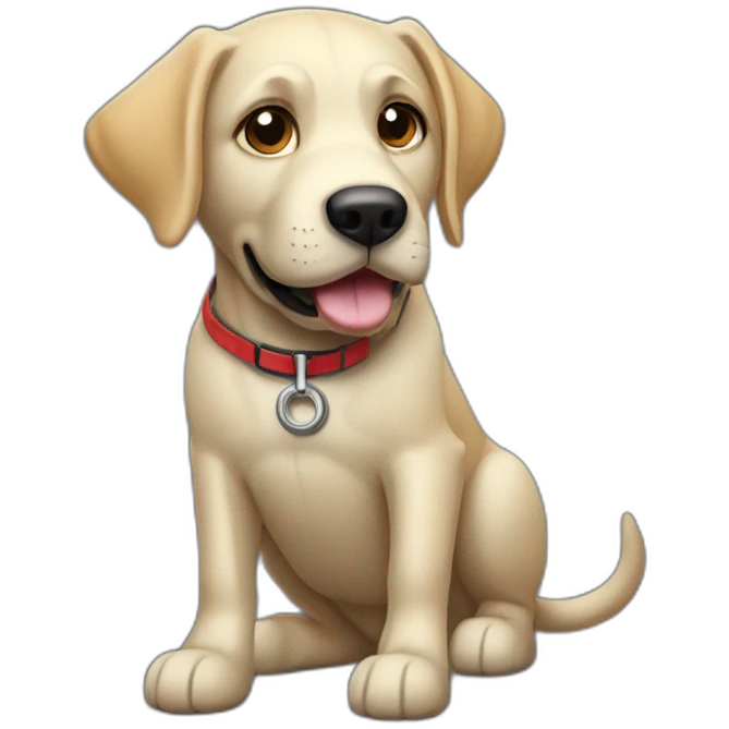 Un chien labrador noir qui fais du vélo  emoji