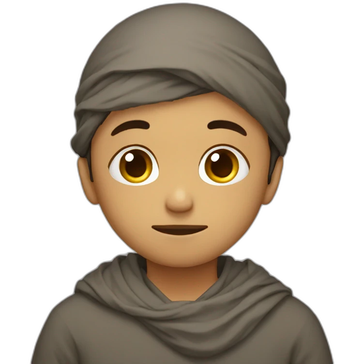 Brokenheart islamic boy wearing Kanzu with sad face emoji