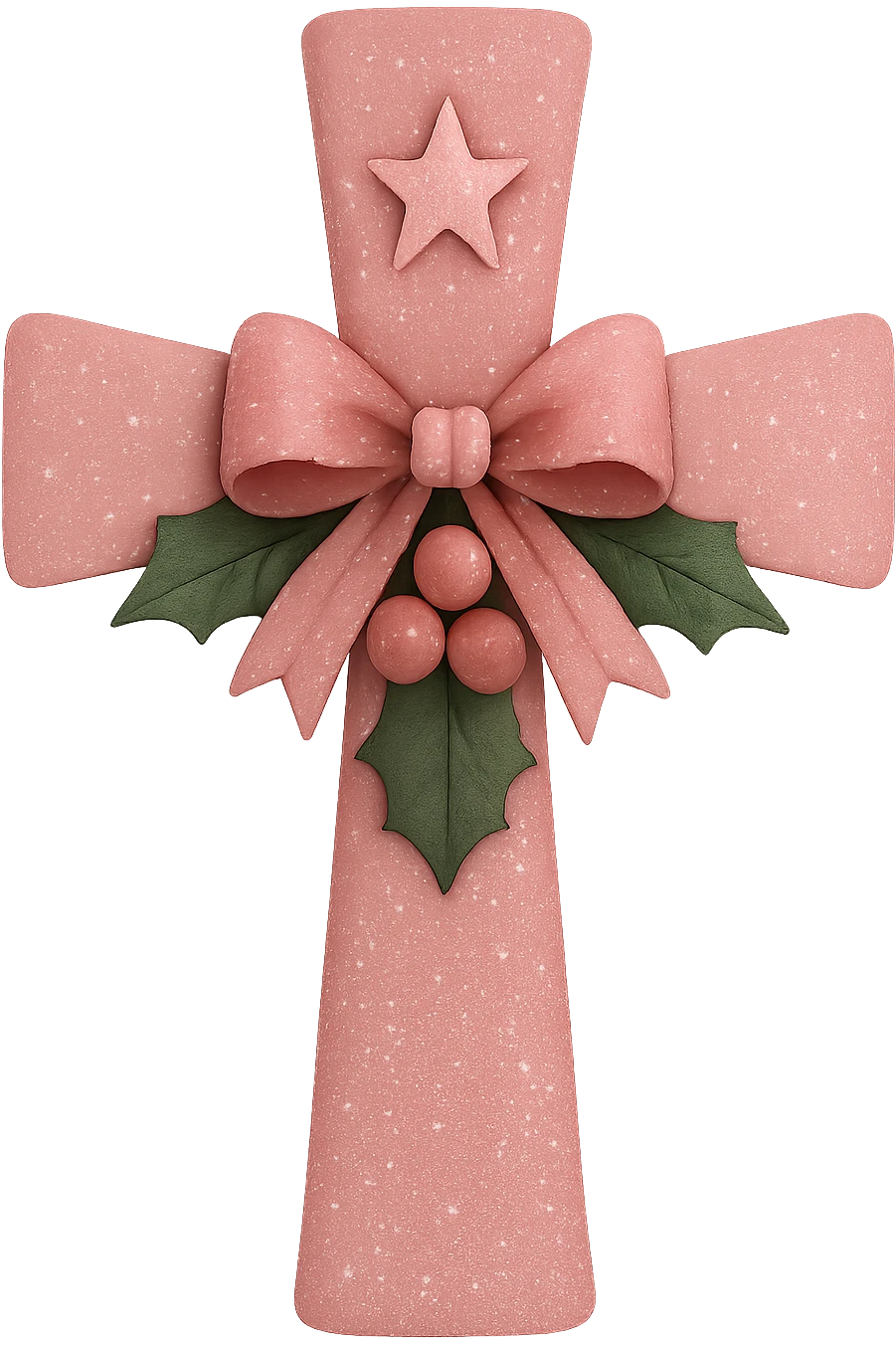 Pink christmas cross, remove background emoji